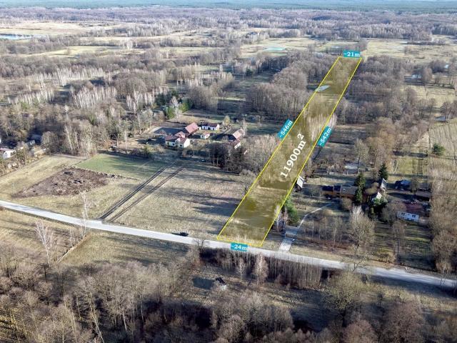 Działka rolna 11 900 m² z dojazdem asfaltowym w Brzozówce