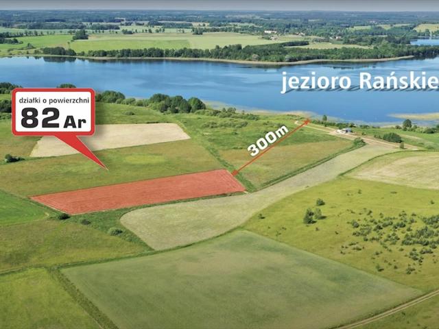 Działka rolna 8 200 m² z dojazdem, blisko jeziora
