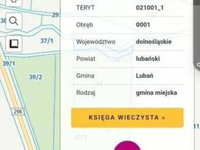 Działka rolna 902 m2 Lubań