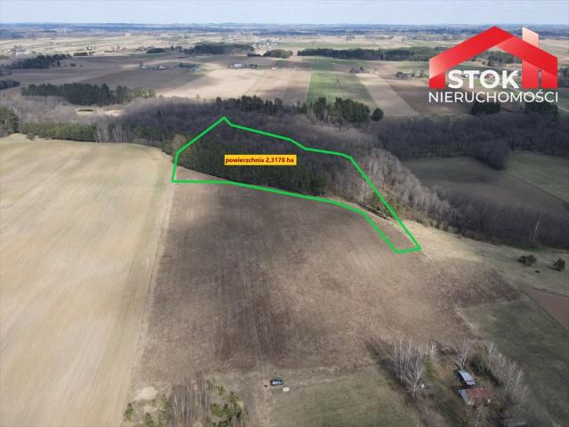 Działka rolno leśna nad rzeką Czerwonka 23 ha, las olchowy