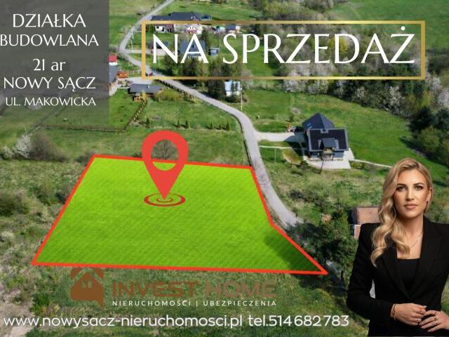 Działka sprzedam, Nowy Sącz, 2100 m2, cena: 380 000 zł