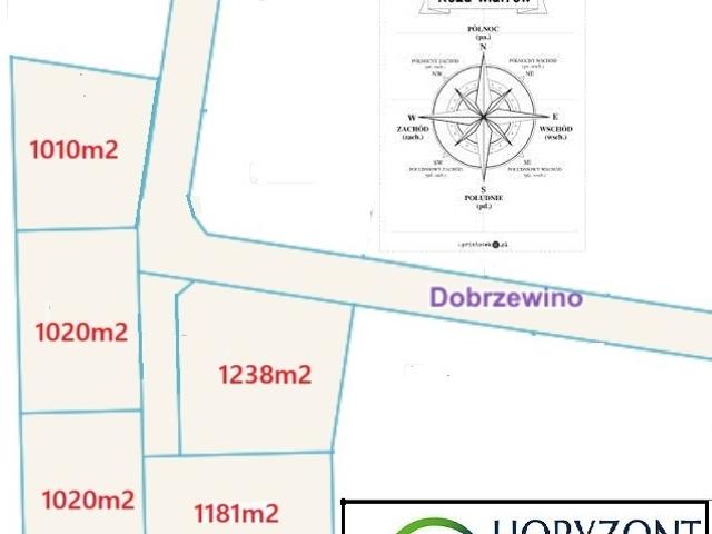 Działka sprzedam, DOBRZEWINO,, 1020 m2, cena: 204 000 zł
