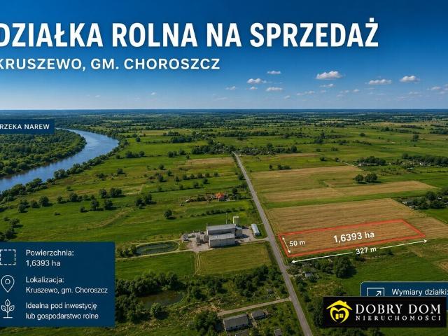 Działka sprzedam, KRUSZEWO,, 16393 m2, cena: 270 000 zł