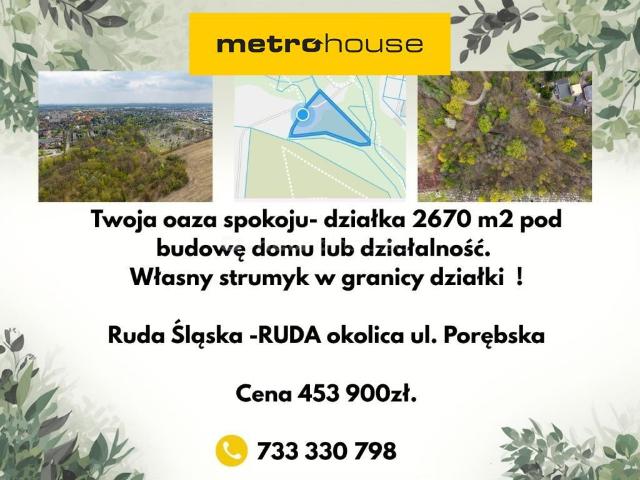 Działka sprzedam, Ruda Śląska, Porębska, 2670 m2, cena: 453 900 zł