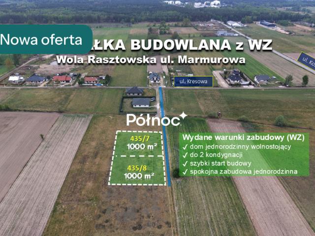 Działka sprzedam, WOLA RASZTOWSKA, Marmurowa, 1000 m2, cena: 220 000 zł