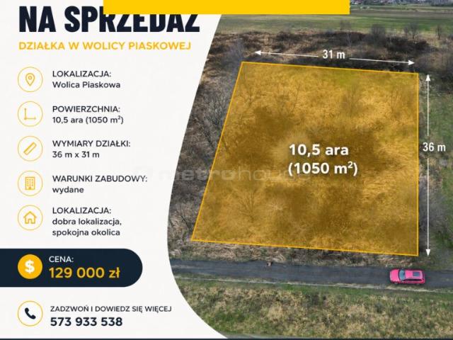 Działka, Wolica Piaskowa, 1050.00 m², sprzedam działkę