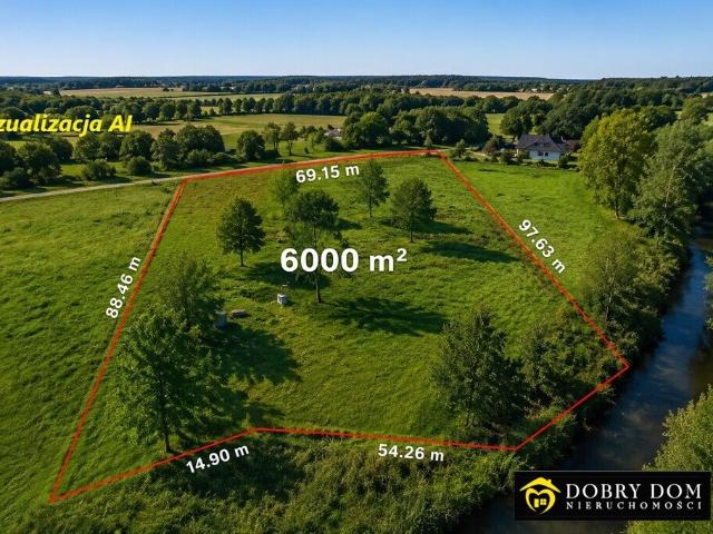 Działka z pozwoleniem na dom i trzy budynki, 6000 m²