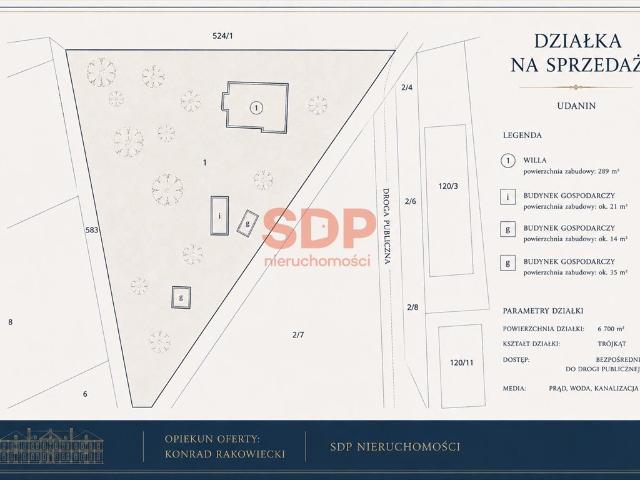 Działka z willą, park i potencjał inwestycyjny