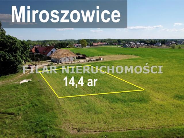 Działka 14,42 ar w Miroszowicach, media, blisko Lubina