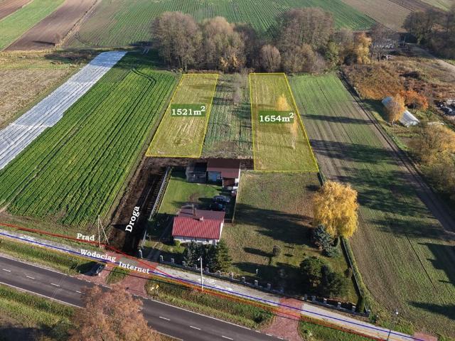 Działka 1521 m² z mediami i warunkami zabudowy