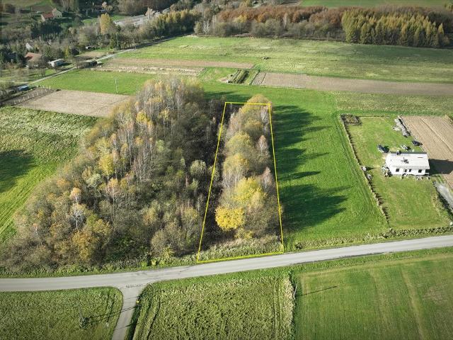 Działka 1900 m² pod domek letniskowy, drzewa, widokowa