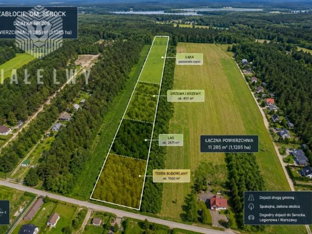 Działka 11 285 m², Zabłocie