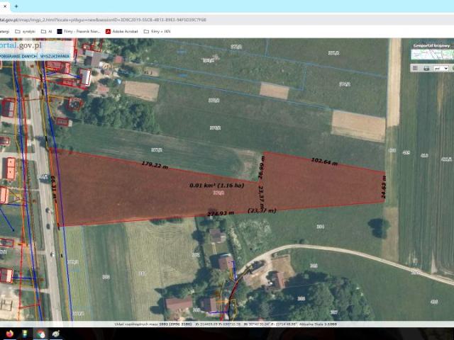 Działka 11 300 m², Przyborowice
