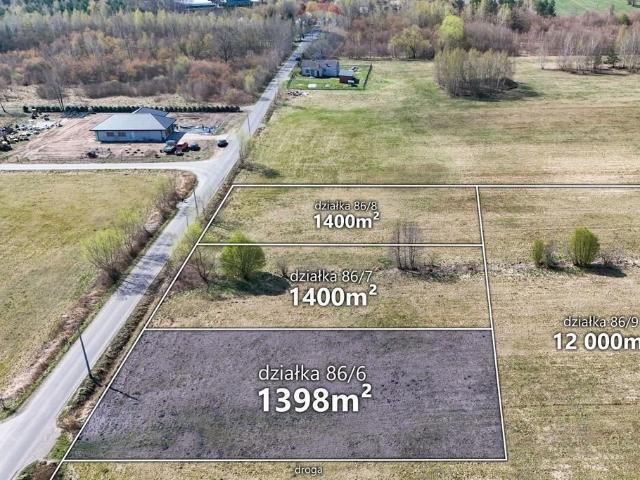 Działka 1398 m² z warunkami zabudowy i dostępem do drogi