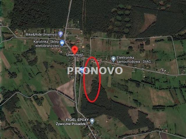 Działka 1 000 m², Uniemyśl