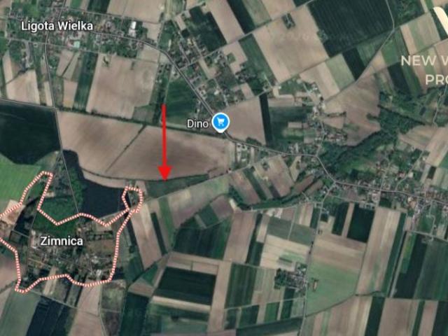 Działka 1 001 m², Zimnica