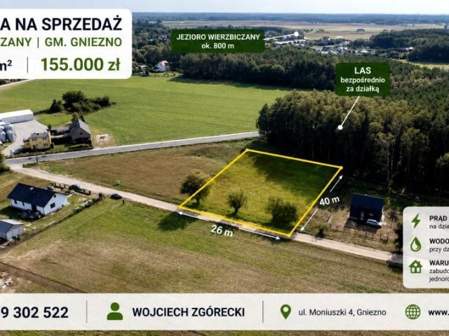 Działka 1 040 m², Wierzbiczany