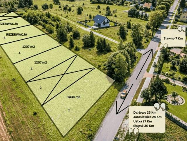 Działka 1 207 m², Sławsko