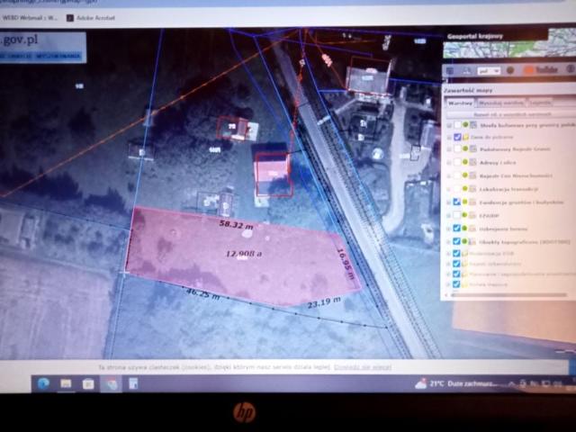Działka 1 290 m², Myślęcin