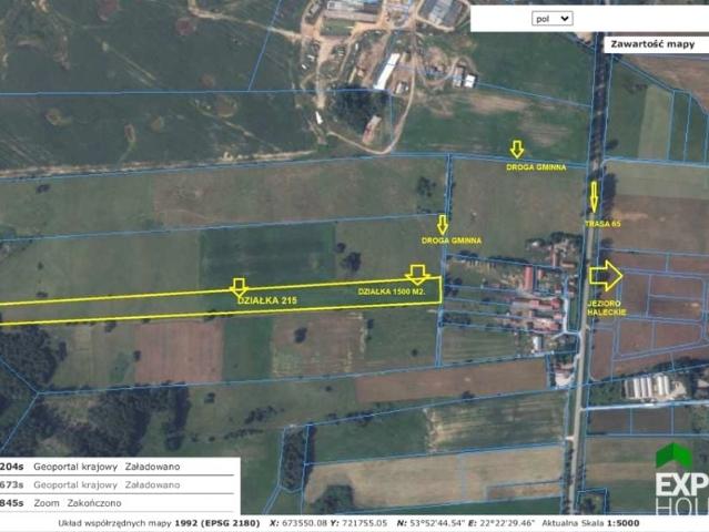 Działka 1 500 m², Straduny