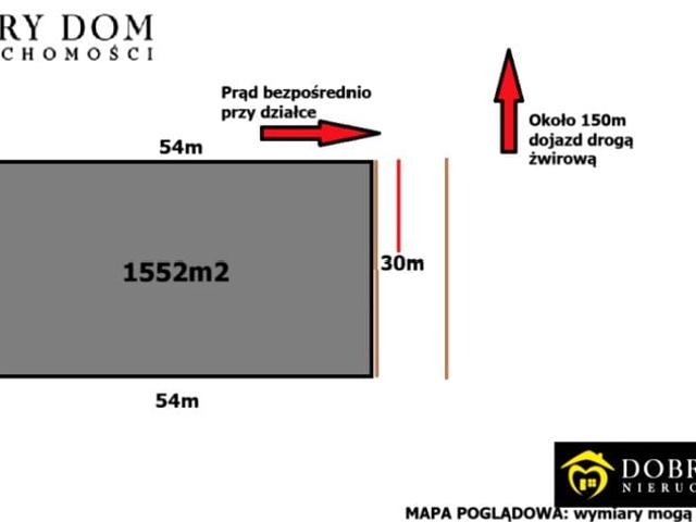 Działka 1 552 m², Klimki