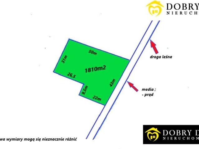 Działka 1 810 m², Księżyno
