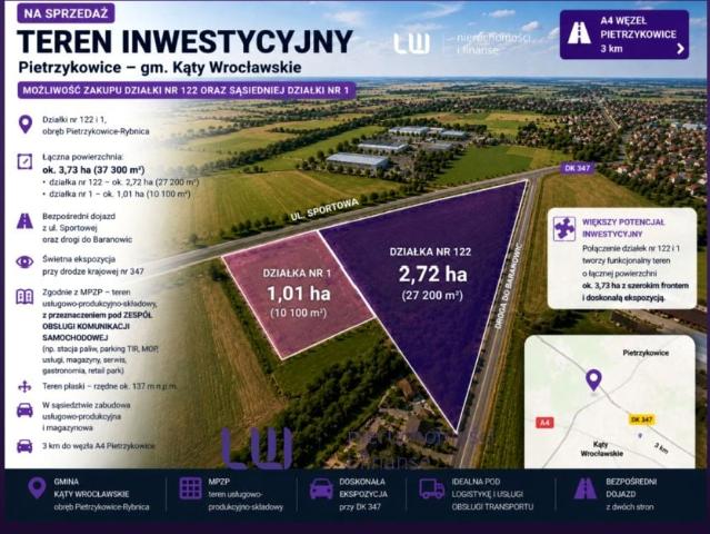 Działka 27 200 m², Pietrzykowice