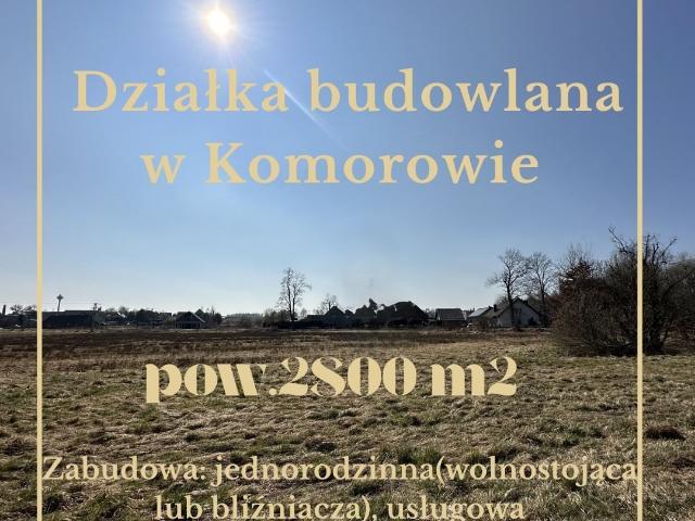 Działka 2800 m² pod zabudowę jednorodzinną, media, asfalt