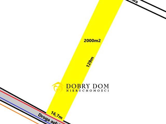 Działka 2 000 m², Dobrzyniówka