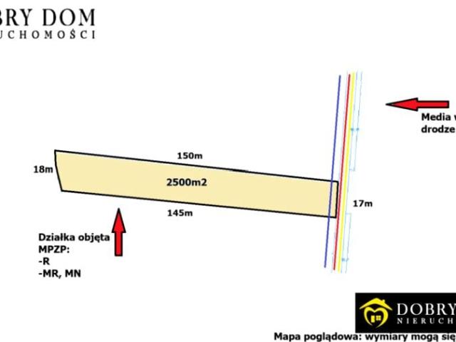 Działka 2 500 m², Łyski