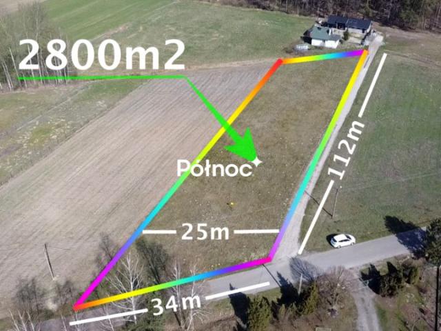 Działka 2 800 m², Białki