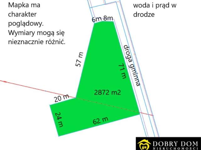 Działka 2 872 m², Giełczyn