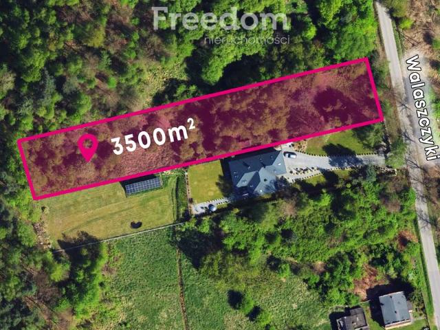 Działka 3500 m² z lasem i oczkiem wodnym w Walaszczykach