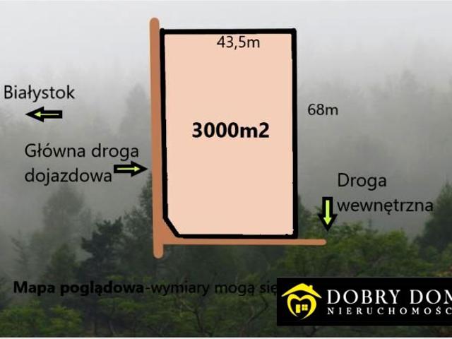 Działka 3 000 m², Nowosiółki