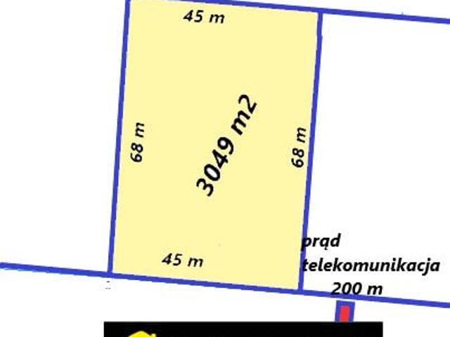 Działka 3 049 m², Halickie