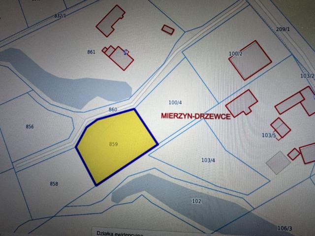 Działka 3 067 m², Mierzyn