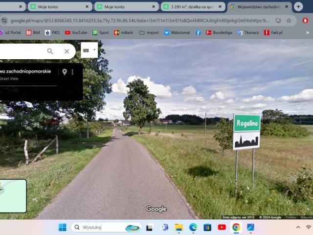 Działka 3 100 m², Rogalino