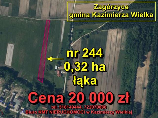 Działka 3 200 m², Zagórzyce