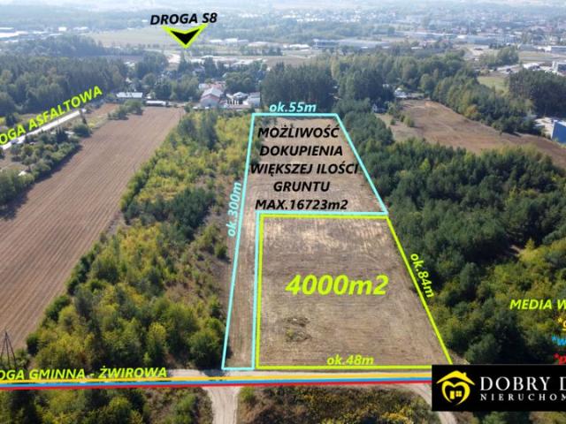 Działka 4 000 m², Żółtki
