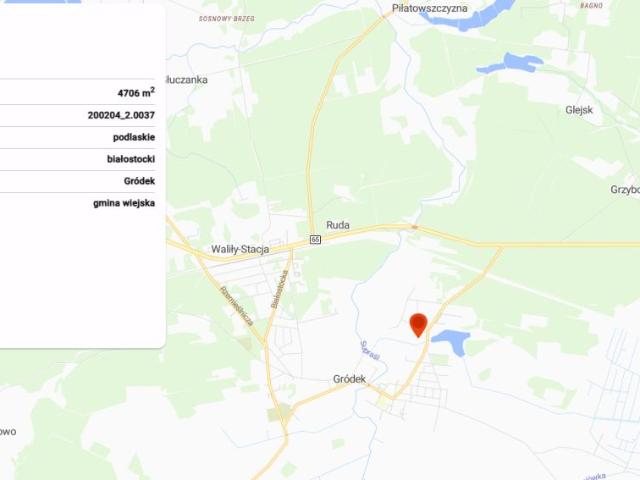 Działka 4 706 m², Zarzeczany