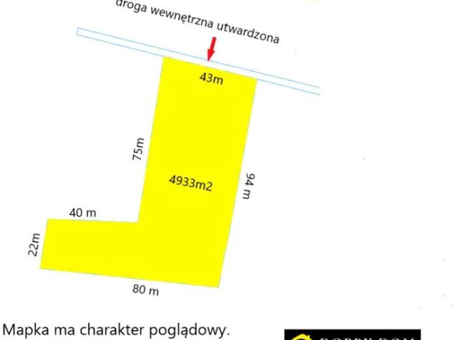Działka 4 933 m², Pasynki