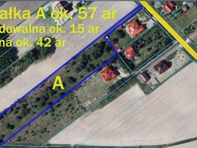 Polecam działkę 57 arów z mediami, szybki dojazd do Lublina