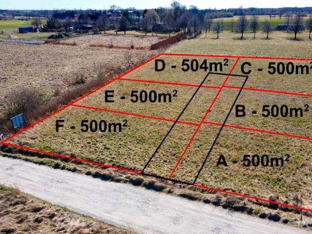 Działka 500 m², Gleźnowo