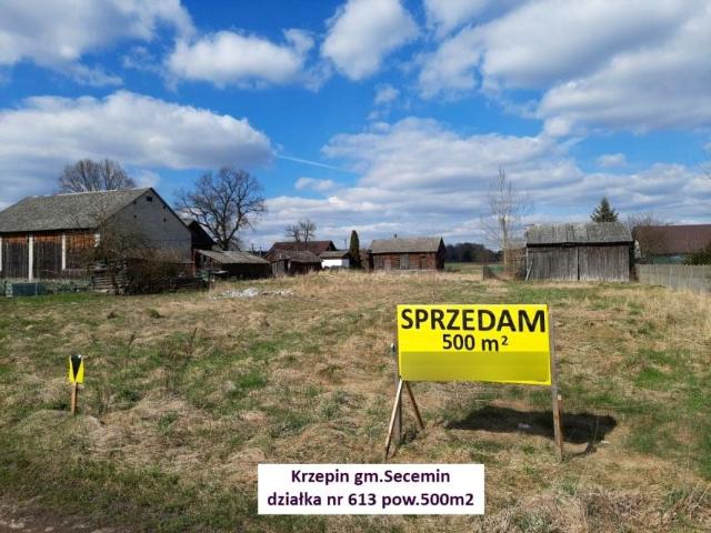 Działka 500 m², Krzepin