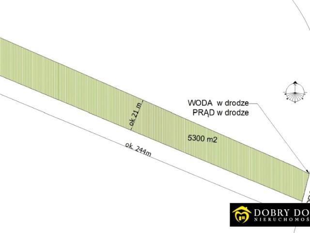 Działka 5 300 m², Radunin
