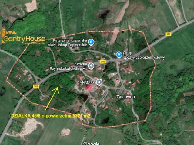 Działka 5 321 m², Zastawno