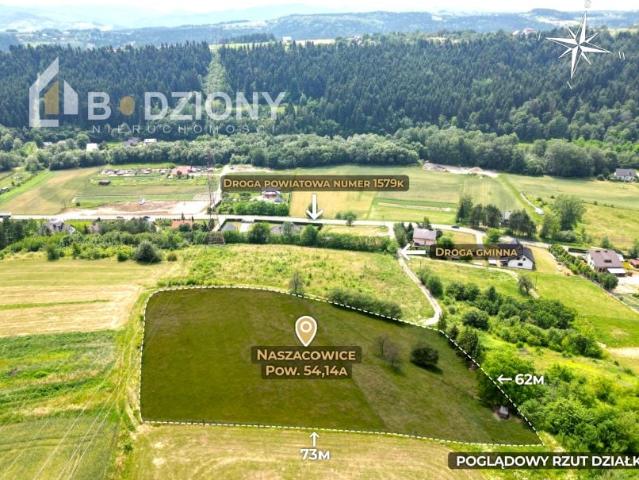 Działka 5 414 m², Naszacowice