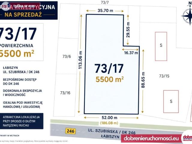 Działka 5 500 m², Łabiszyn