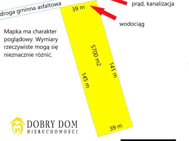 Działka 5 700 m², Giełczyn