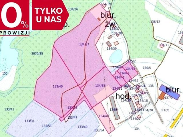 Działka 67 555 m², Glincz